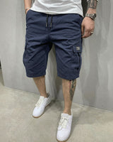 Liam™ Shorts aus Premium-Twill mit großzügigen Cargotaschen in Blau