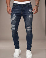 Axel™ Jeans aus Premium-Denim mit Used-Waschung in Dunkelblau