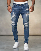 Axel™ Jeans aus Premium-Denim mit Used-Waschung in Blau
