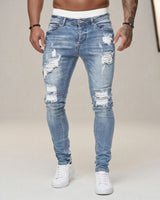 Axel™ Jeans aus Premium-Denim mit Used-Waschung in Hellblau