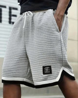 Ravi™ Premium-Shorts aus strukturierter Strickware mit verstellbarem Kordelzug in Grau