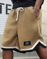 Ravi™ Premium-Shorts aus strukturierter Strickware mit verstellbarem Kordelzug in Khaki