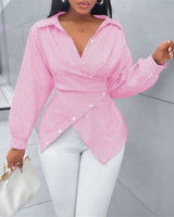 Zoe™ Wickelbluse aus Premium-Viskose mit Bindeband am Rücken in Rosa