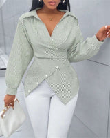 Zoe™ Wickelbluse aus Premium-Viskose mit Bindeband am Rücken in Grün