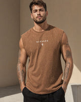 Los Angeles™ Tanktop in Washed-Farbtönen mit minimalistischem Print in Braun