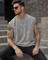 Los Angeles™ Tanktop in Washed-Farbtönen mit minimalistischem Print in Grau