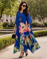 Florenza Kleid & Sheer Overlay Set / Mühelose, vielseitige Eleganz für alle Jahreszeiten! in Blau