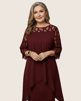 Madumali - Elegantes Und Bequemes Midikleid in Burgund