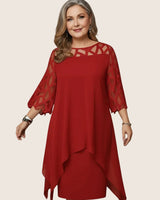 Madumali - Elegantes Und Bequemes Midikleid in Rot
