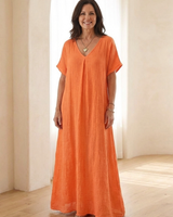 Liora | Midikleid mit V-Ausschnitt in Orange