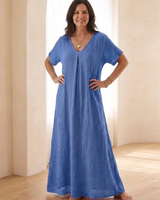 Liora | Midikleid mit V-Ausschnitt in Blau