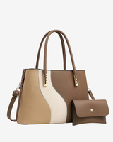 Camilla Damen große Handtasche aus Kunstleder in Beige