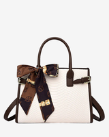 Christy Damen Handtasche mit 3 Fächern aus Kunstleder in Weiß
