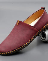 Santorini | Herren Leder Slipper Elegant Komfort Klassisch in Rot