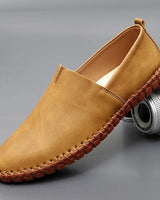 Santorini | Herren Leder Slipper Elegant Komfort Klassisch in Khaki