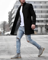 Ymirra | Eleganter Herren-Wintermantel in Schwarz