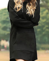 Tunika-Kleid Mit Känguru-Tasche - Pauline in Schwarz