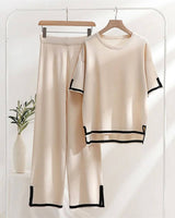 Heleta - Elegantes 2 Teiliges Capri Set in Beige