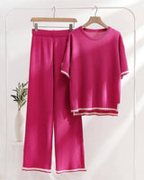 Heleta - Elegantes 2 Teiliges Capri Set in Rot