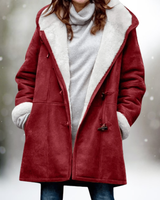 ISABELLA  - Fleece-Wildlederjacke in Weinrot