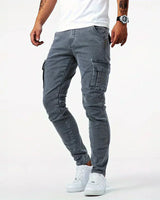 VINCENT – Stretch-Cargo-Jeans für Herren in Grau