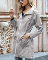 Sandra | Damen Modische Lange Outdoorjacke in Beige