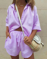 Ellie - Outfit-Set mit Kordelzug in Lila