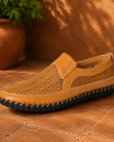 Joerg – Slip-On Loafer Aus Leder Und Mesh in Hellbraun