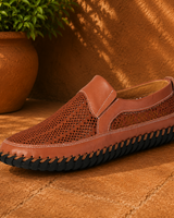 Joerg – Slip-On Loafer Aus Leder Und Mesh in Braun