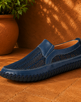 Joerg – Slip-On Loafer Aus Leder Und Mesh in Marineblau