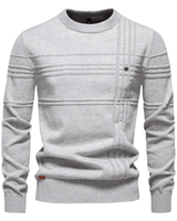 Burkhard | Stijlvolle herenpullover met ruitdesign in Lichtgrau