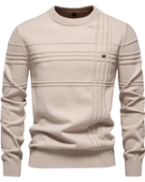 Burkhard | Stilvoller Herrenpullover mit Rautendesign in Beige