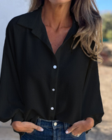 Anthea - Bluse mit zarten Ballonärmeln in Schwarz