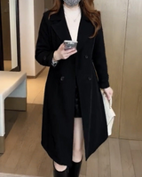 Dapie | Luxuriöser Trenchcoat aus Wolle in Schwarz