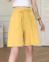 Greta | Weite Leinenhose in Gelb