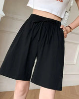 Greta | Weite Leinenhose in Schwarz