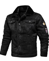 Edo | Elegante Warme Jacke Mit Knopfleiste in Schwarz