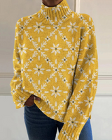 Noressa | Vintage Farbblock Blumen Kunst in Gelb