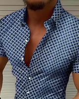 Raldy - Herren Kurzarmhemd für die Freizeit in Blau