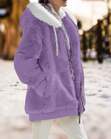 Clayton | Die bequemste Winter-Plüsch-Kapuzenjacke in Lila