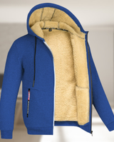 Sadi - Lässige Herren Winterjacke mit Kapuze und Fleece in Königsblau