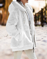 Clayton | Die bequemste Winter-Plüsch-Kapuzenjacke in Weiß