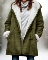 Adelaida | Warmer und Stilvoller Fleece Mantel in Grün