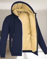 Carie | Lässige Herren Winterjacke mit Kapuze und Fleece in Marineblau