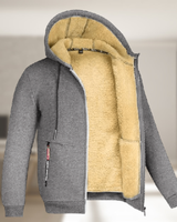 Sadi - Lässige Herren Winterjacke mit Kapuze und Fleece in Grau
