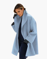 Julia | Damen Oversized Wintermantel im modernen Stil in Blau