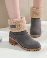 Dafnie | Kuschelige Winter-Schneestiefel aus Wolle in Grau