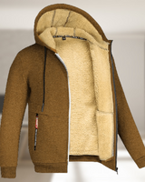 Carie | Lässige Herren Winterjacke mit Kapuze und Fleece in Braun