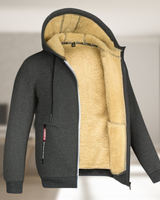 Sadi - Lässige Herren Winterjacke mit Kapuze und Fleece in Dunkelgrau