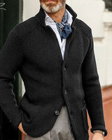 Eiro | Herren Zeitlose Strukturierte Strickjacke in Schwarz